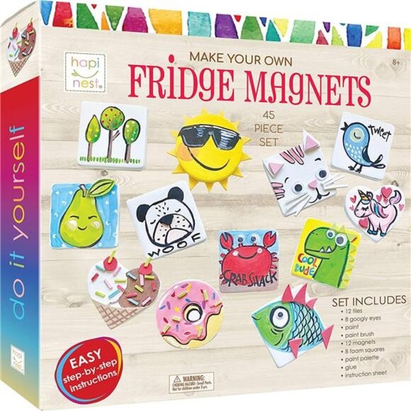 DIY Mini Tile Fridge Magnet Arts and Crafts Kit Gifts for Kids Girls Boys - Picture 1 of 6